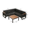 Christopher Knight 4pc Home Sornsa Outdoor Aluminum Frame with Polywood Accents Patio Seating Set - 4 of 4