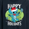 Men's - Lilo and Stitch - Happy Holidays Christmas Long Sleeve Graphic T-Shirt - 2 of 4