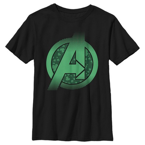 Boy's Marvel St. Patrick's Day Avengers' Logo T-shirt - Black - Small ...