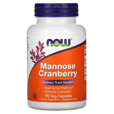 Now Foods Mannose Cranberry, 90 Veg Capsules,