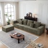 137" Corduroy Modular Sectional Cloud Sofa with Deep Seat, Cup Holders, and No Assembly Required - 2 of 4
