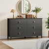6 Drawers Fluted Dresser for Bedroom, 54" White Dresser TV Stand, Modern Chest of Drawers, Wood Drawer Clothes Storage Organizer Cabinet for Bedroom - 2 of 4