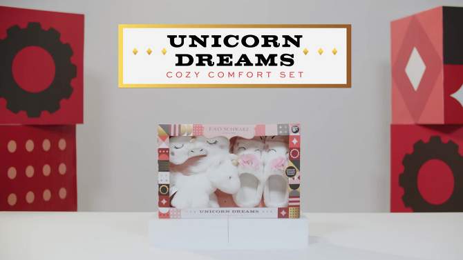 FAO Schwarz Unicorn Dreams Cozy Comfort Set, 2 of 8, play video