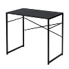 HomeRoots 39" Brown and Black Wood and Metal H-Shape Computer Desk - 4 of 4