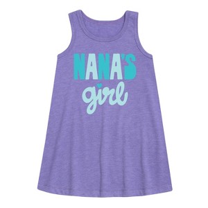 Girls' - Instant Message - Nanas Girl Graphic Sleeveless Aline Dress - 1 of 4