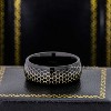 Jewelry Avalanche 8mm Dome Black IP Honeycomb Inlay Tungsten Carbide Mens Wedding Band - 3 of 4