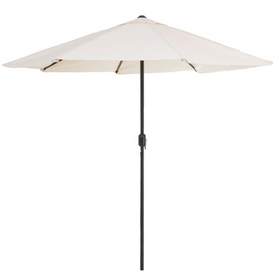 9-Foot Tan Aluminum Patio Umbrella with Auto Crank