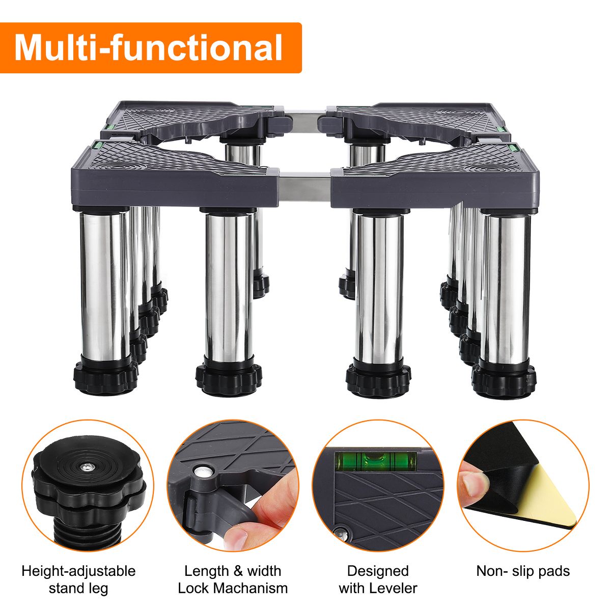 Unique Bargains Mini Fridge Stand, 12 Strong Feet - thumbnail 9