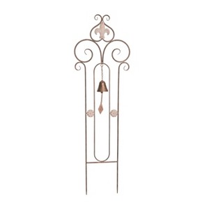 Transpac Metal 43.25" Black Spring Ornate Bell Yardstake - 1 of 2