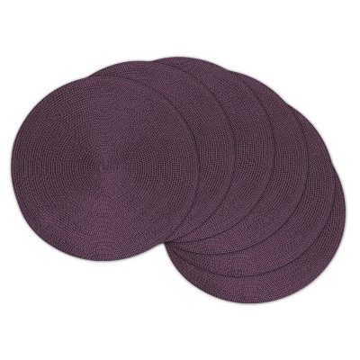 Set of 6 Variegated Round Woven Placemat Purple - Design Imports
