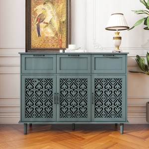 Sideboard Buffet Cabinets, Coffee Bar Cabinet with Metal Handle,  Accent Cabinet for Living Room - 1 of 4