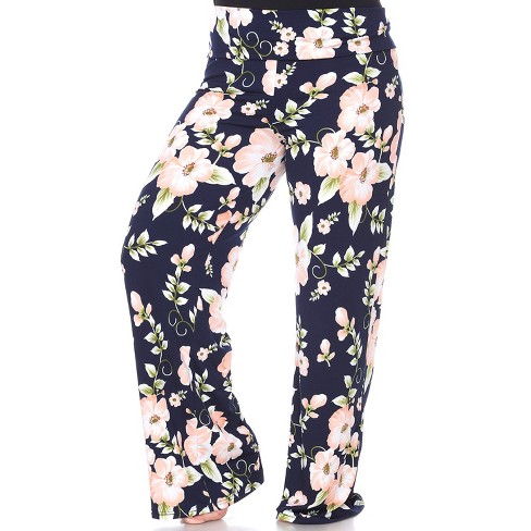 Women's Plus Size Floral Printed Palazzo Pants - White Mark : Target