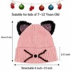 FAAYFIAN Sequin Cat Ear Knitted Beanie Hat for Kids Age 7-12 Winter Knit Skull Cap Winter Hat Outdoor Ear Warmer - 3 of 4