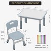 Toddler Table and 4 Chairs Set, Height Adjustable Kids Tables and Chair Set with Graffiti Desktop, Non-Slip Legs, Easy to Wipe Arts and Crafts Desk - 2 of 4