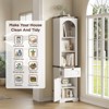 69" Tall Storage Cabinet, Narrow Arched Freestanding Tower Cabinet - 3 of 4
