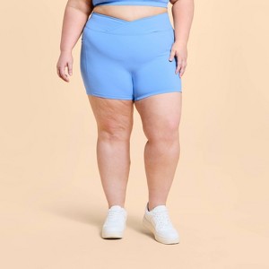 Blogilates Women's Criss Cross Scrunch Bike Shorts - 1 of 3