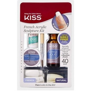 KISS Acrylic French Manicure Fake Nails Sculpture Kit - Natural - 40ct - 1 of 3