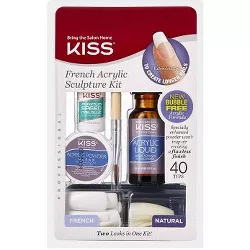 KISS Acrylic French Manicure Fake Nails Sculpture Kit - Natural - 40ct