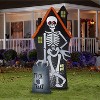 Gemmy Projection Airblown Inflatable StarSpinner Skeleton and Haunted House Tombstone Scene (White), 8 ft Tall - 2 of 2