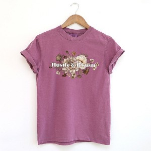 Simply Sage Market Women's Hustle and Bloom Short Sleeve Garment Dyed Tee - 1 of 4