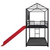 Metal Bunk Bed Twin over Twin Bunk Bed Frame with Slide, Twin over House Bed with Guardrails for Kids Bedroom - 4 of 4