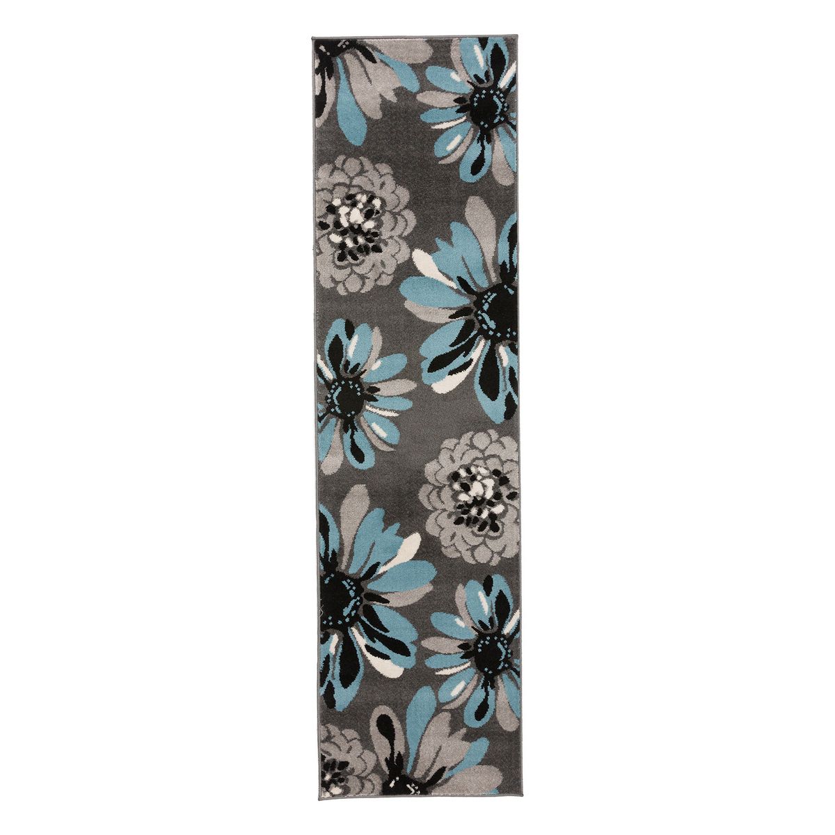 World Rug Gallery Contemporary Modern Flowers Area Rug: Stain-Resistant Runner, Low Pile, Floral Pattern