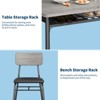 Dining Table Set for 4 with Storage Rack, 5-Piece Kitchen Table and Upholstered Chairs of 4, Tabletop & Heavy-Duty - 4 of 4