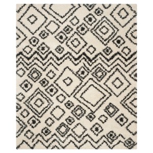 Laney Textured Shag Area Rug - Ivory/Charcoal (8