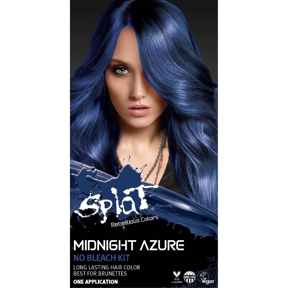 Photos - Hair Dye SPLAT Midnight Kit Semi Permanent Hair Color - Azure - 6.75 fl oz 
