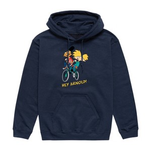 Men's - Hey Arnold! - Arnold and Gerald on Bike Graphic Fleece Pullover Hoodie - 1 of 4