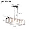 41" Industrial Metal Linear Chandelier, 6-Light Fixture with Dual Chains and Adjustable Height for Kitchen Island, Dining, or Living Space - 3 of 4