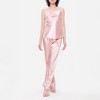 LECHERY Women's Lustrous Silky Shiny Satin 2-piece Pajama Set - 3 of 4
