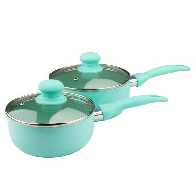Aqua Blue Nonstick Aluminum 7-Piece Cookware Set