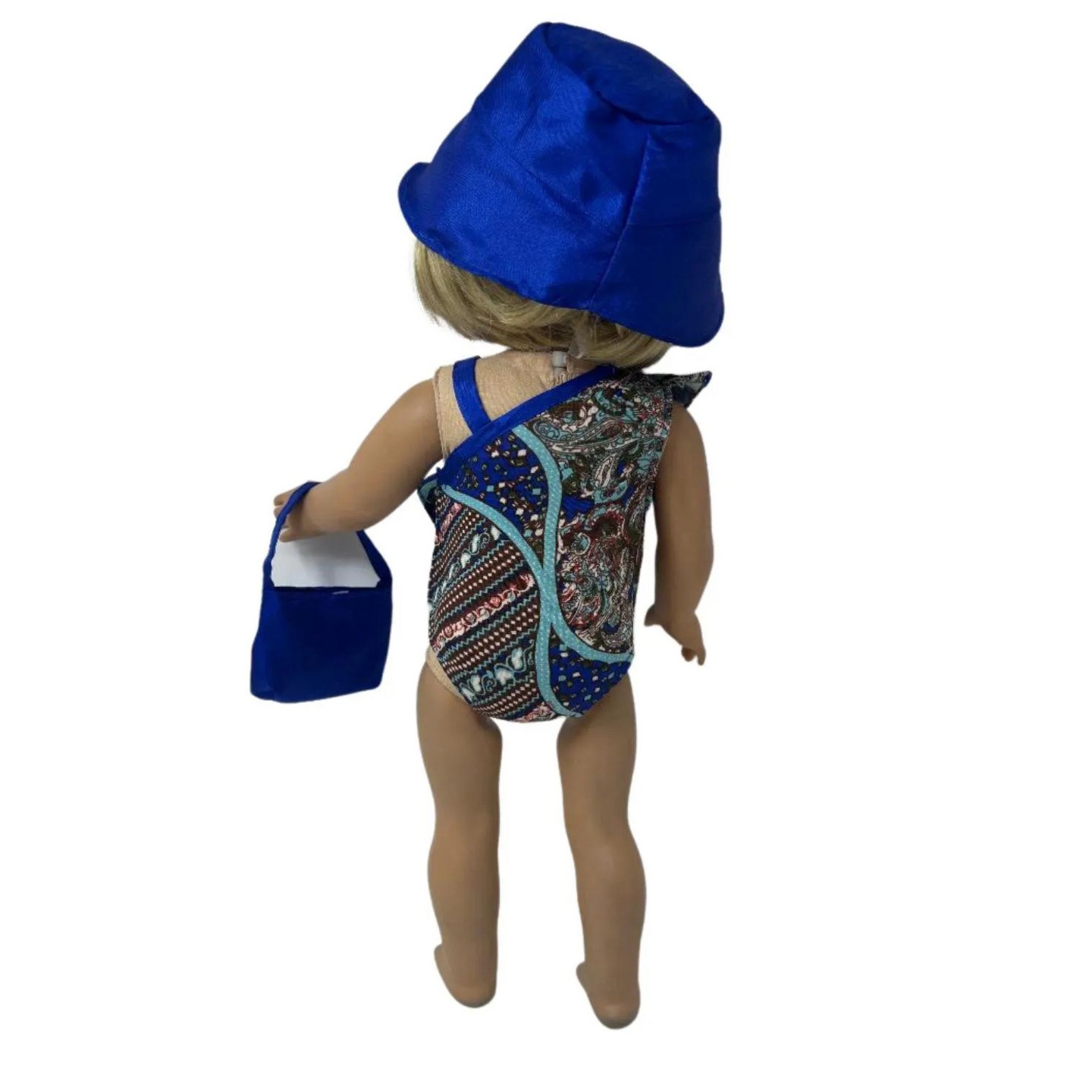 Детский купальник Doll Clothes Superstore Paisley Bathing Suit with Hat & Bag for 18 Inch Girl Dolls — фото 4