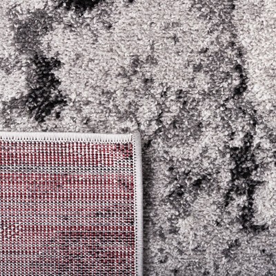 Adirondack Grey and Black Abstract Runner Rug 2'6" x 6'