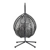 Patio Swing Egg Chair With Stand,PE Rattan Egg Chair,Hanging Basket Chair,Hammock Chair -Maison Boucle - 4 of 4