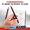 4ct EnerGel Kuro Liquid Gel Pen 0.7mm Medium Line Black - Pentel: Quick Drying, Rubber Grip, Office Stationery - 3 of 4