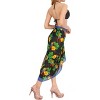 LA LEELA Women's Summer Holiday Swimwear Beach Wraps Sarong Cover Up Wrap Bathing suit Pareo One Size Onyx Floral - 3 of 4