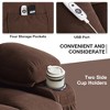 PAGED Modern Swivel Massage Recliner Chair with Heating, Rocking Chair with 2 Cup Holders, Side Pocket and USB Port for Living Room, Bedroom - 3 of 4