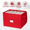 Hold N' Storage - Christmas Ornaments Storage Box. Heavy Duty to Protect and Store up to 80-3" Ornaments Decor - Red - 2 of 4
