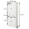 GlasFlength Decorative Storage Cabinets with 6-Tier Shelves and 1 Drawer, for Kitchen, Dining Room and Living Room, White, 75.9"*38.8"*181.4" - 2 of 4