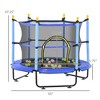 Jump into Fun 55IN 4.6FT Toddler Trampoline Equipped with 360-degree all-round protective net & Ball Pit For Indoor or Outdoor Use, Blue - 2 of 4