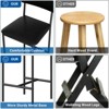Bar Stools Set of 4, Upholstered Counter Height Stools with Backrest & Footrest, Kitchen Island & Bar - 3 of 4