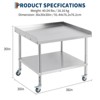 Stainless Steel Equipment Stand with Undershelf 5" Wheels, NSF Commercial Prep & Work Table with Edge Baffle - 2 of 4
