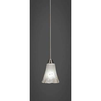 Toltec Lighting Paramount 1 - Light Pendant in  Brushed Nickel with 5.5" Fluted Frosted Crystal Shade