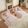Convertible Sectional Sofas Compressible Double Chaise Lounge ¨C No Assembly Required, Fluffy Modern Sleeper Loveseat for Living Room - 4 of 4