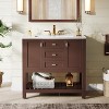 Tribesigns 36" Bathroom Vanity with Sink, Modern Bathroom Storage Vanity Cabinet with 3 Drawers, Brown - 3 of 4