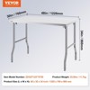 48 x 30 Inch Folding Commercial Prep Table Commercial Worktable Workstation, Heavy-Duty Stainless Steel Folding Table with 220 lbs Load - 3 of 4