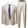 Cloudstyle Men's 2-Piece Suits Slim Fit 1 Button Dress Suit Jacket Blazer & Pants Set - 3 of 4