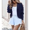 Clearlove Women's Cropped Drop Shoulder Cardigan Long Sleeve Open-Front Knit Shrug Jacket - 3 of 4